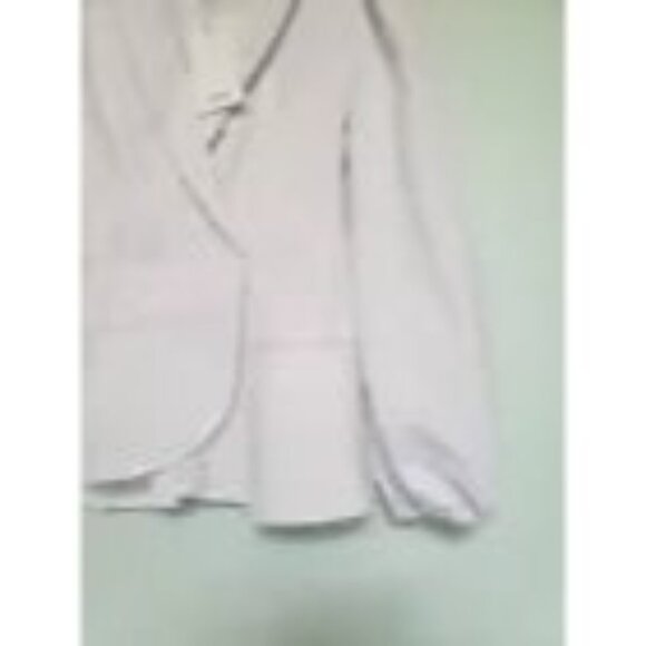 Grace Karin Womens L Blouse White Semi Sheer Wrap Peplum Business Career NWT - Picture 3 of 5